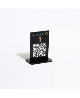 E-736 NT-A - Segnaposto segnatavolo in plexiglass trasparente o colorato stampato dim. 5xH7.4 cm