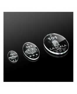 T653 - Portachiavi In Plexiglass Trasparente Inciso Ellisse
