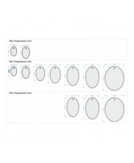 T653 - Portachiavi In Plexiglass Trasparente Inciso Ellisse