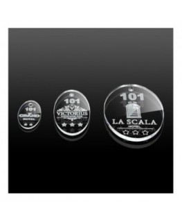 T653 - Portachiavi In Plexiglass Trasparente Inciso Ellisse