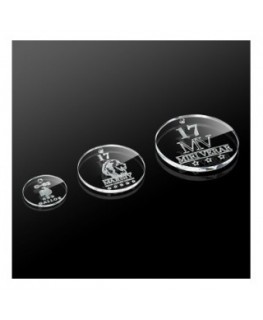 T663 - Portachiavi in Plexiglass Trasparente Inciso Circolare