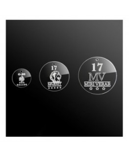 T663 - Portachiavi in Plexiglass Trasparente Inciso Circolare