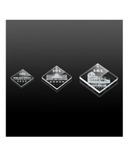 T897 - Portachiavi In Plexiglass Trasparente Inciso Rombo
