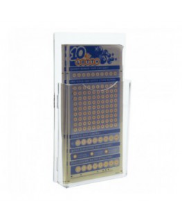 E-276 - Espositore schedine da parete in plexiglass trasparente