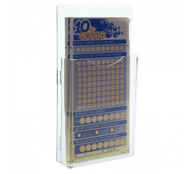E-276 - Espositore schedine da parete in plexiglass trasparente