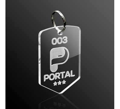 T901 - Portachiavi In Plexiglass Trasparente Inciso Stemma