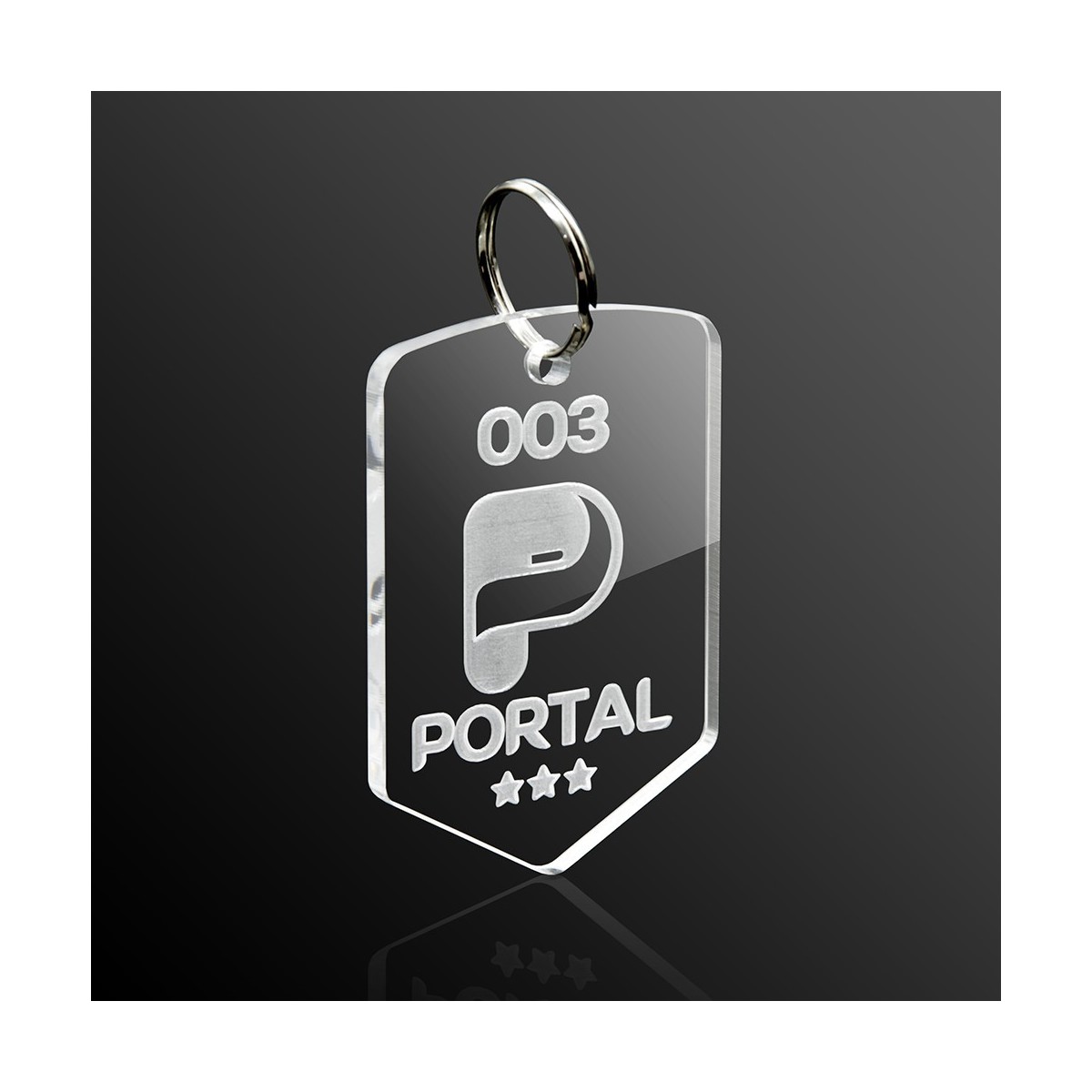 T901 - Portachiavi In Plexiglass Trasparente Inciso Stemma