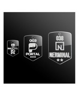 T901 - Portachiavi In Plexiglass Trasparente Inciso Stemma