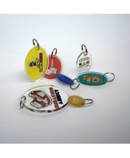 T442 - Portachiavi in Plexiglass Trasparente Stampato Ellisse