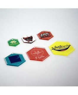 T450 - Portachiavi In Plexiglass Trasparente Esagono