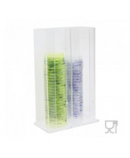 E-012 PCO-B - Porta coppette in plexiglass trasparente a 2 colonne – H36 cm