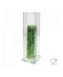 E-068 PCO-A - Porta coppette in plexiglass trasparente a 1 colonna - H45 cm