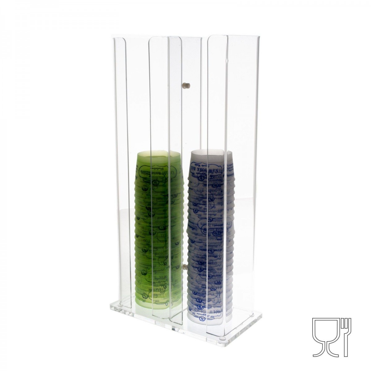 E-068 - Porta coppette in plexiglass trasparente - H45 cm
