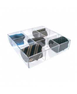 E-125 COM-B - Porta cravatte in plexiglass trasparente a 9 scomparti