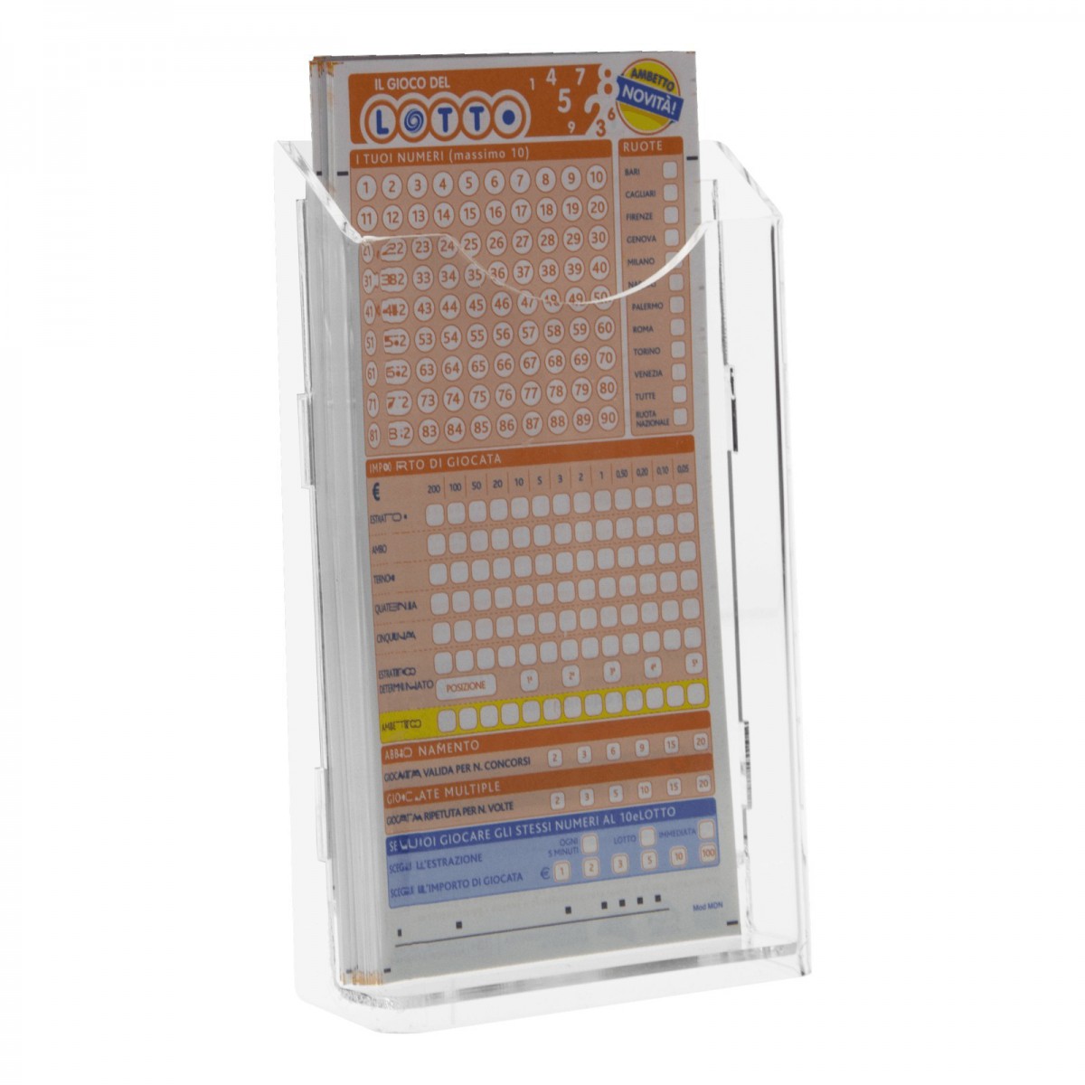 E-278 - Espositore schedine da banco in plexiglass trasparente