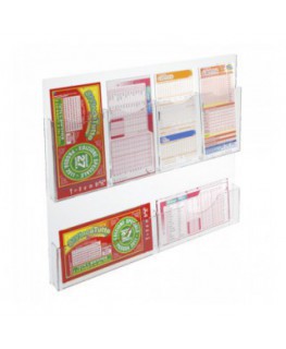 E-283 - Espositore schedine da parete in plexiglass trasparente