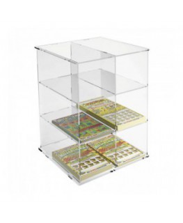 E-284 - Espositore da banco per schedine, gratta e vinci ecc in plexiglass trasparente