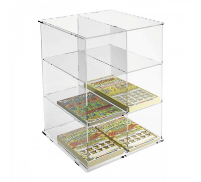 E-284 - Espositore da banco per schedine, gratta e vinci ecc in plexiglass trasparente