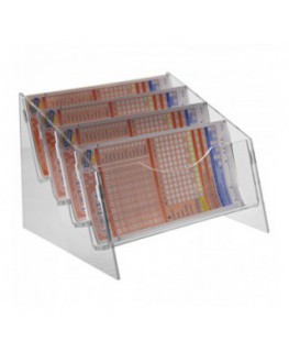 E-294 - Espositore schedine da banco in plexiglass trasparente