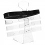 Expositor ajustable para cinturones en plexiglás transparente