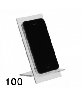 E-123 PCE-G-100 - 100 Espositore in plexiglass per cellulari / smartphone - Misura: 7x9x H12 cm