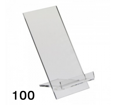 E-123 PCE-F-100 - 100 Espositore in plexiglass per cellulari / smartphone - Misura: 7x10x H12 cm