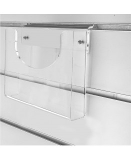 Porte-visuel  horizontal en plexiglass pour panneaux rainurés