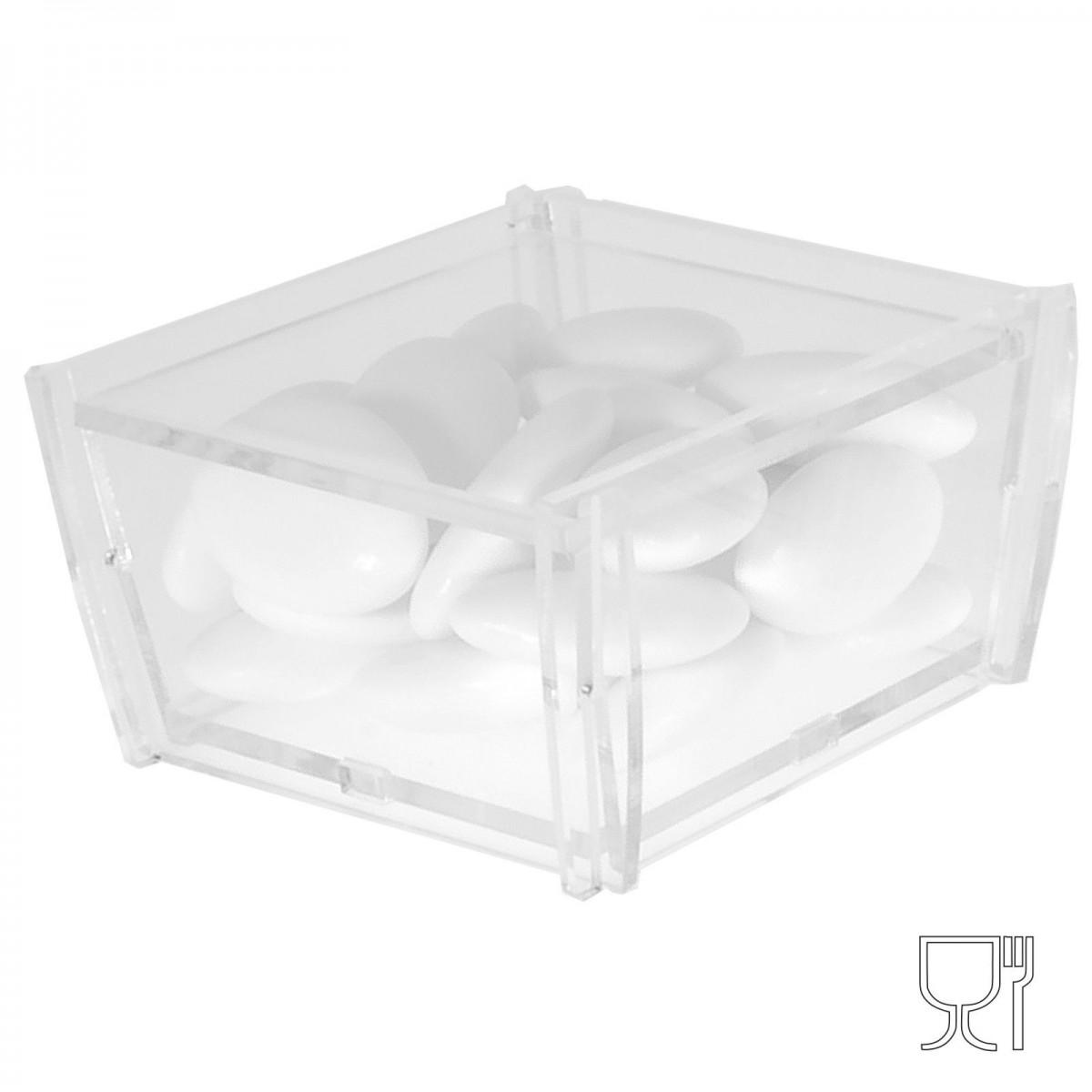 E-122 SCA-C - Scatoline porta confetti in plexiglass trasparente - 1 scomparto - 7 x 7