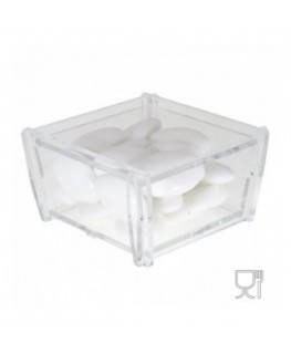 E-122 SCA-D - Scatoline porta confetti in plexiglass trasparente - 1 scomparto - 8 x 8