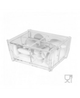 E-184 SCA-A - Scatoline porta confetti in plexiglass trasparente - 4 scomparti - 10 x 8