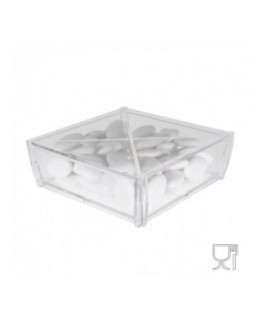E-184 SCA-B - Scatoline porta confetti in plexiglass trasparente - 4 scomparti - 13 x 13