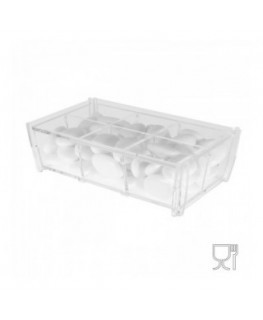 E-184 SCA-C - Scatoline porta confetti in plexiglass trasparente - 6 scomparti - 15 x 9