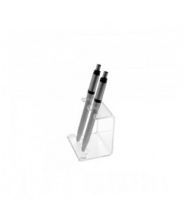 E-128 EPE-B - Portapenne in plexiglass trasparente - 2 postazioni