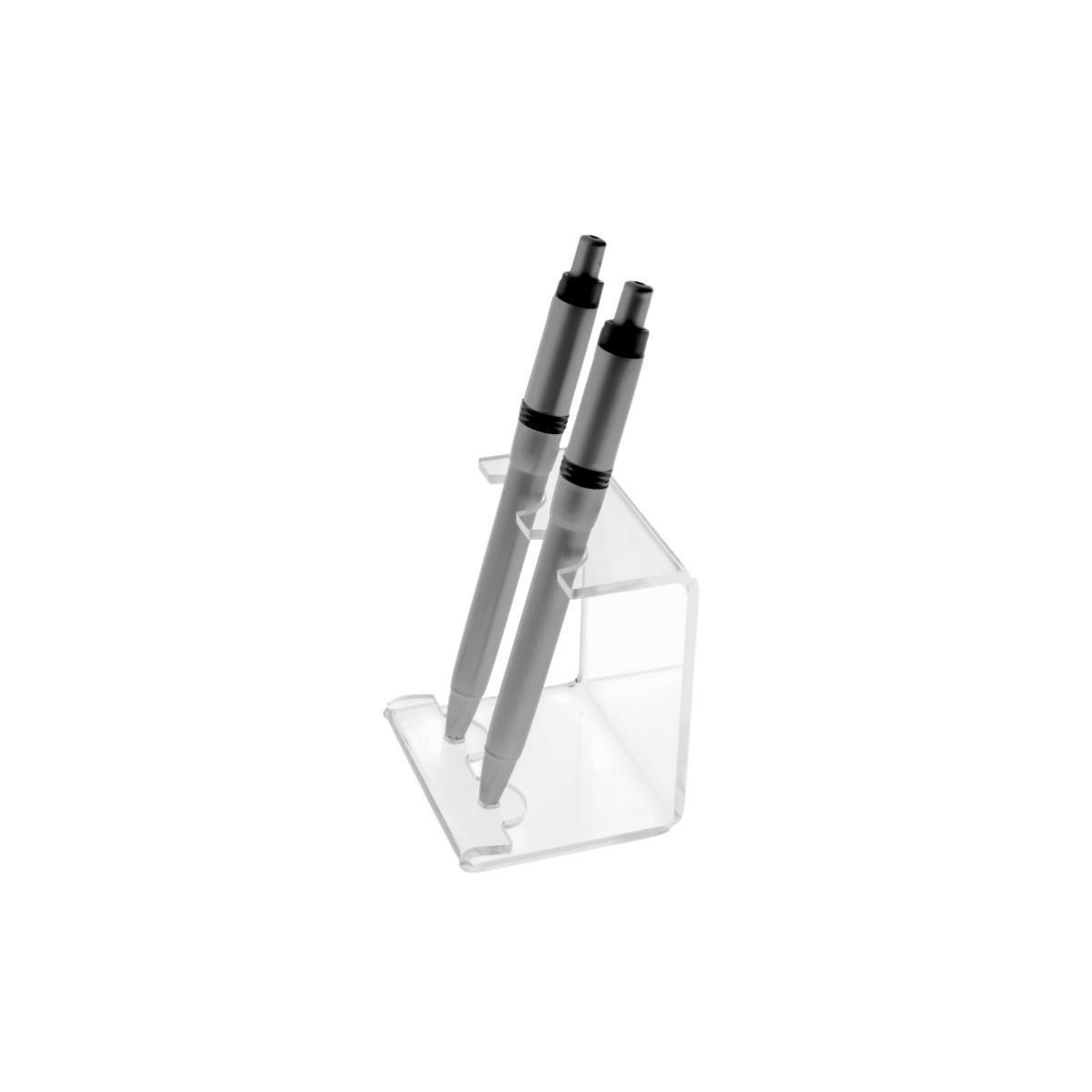 E-128 EPE-B - Portapenne in plexiglass trasparente - 2 postazioni