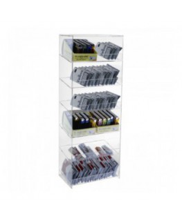 E-139 VTP-D - Espositore porta accendini / porta tabacco in plexiglass trasparente a 6 ripiani inclinati