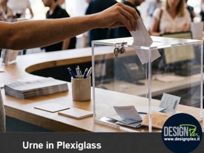 Urne in plexiglass trasparente per concorsi, votazioni e raccolta fondi